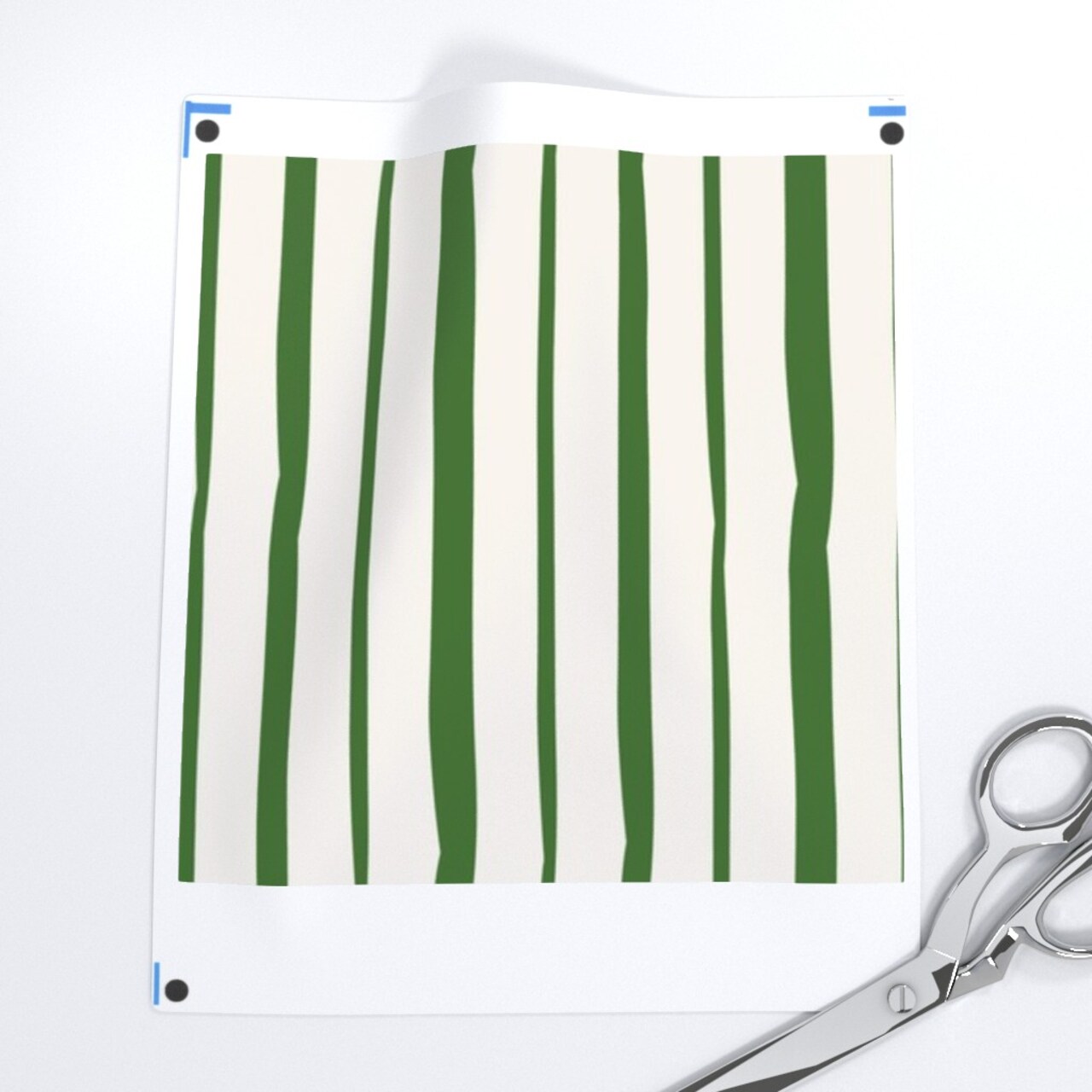 Green Stripe Cream Simple Hand Drawn Lines Cottagecore Country Farmhouse Custom Printed Fabric by Spoonflower Various Fabrics by the Yard or Fat Quarter
